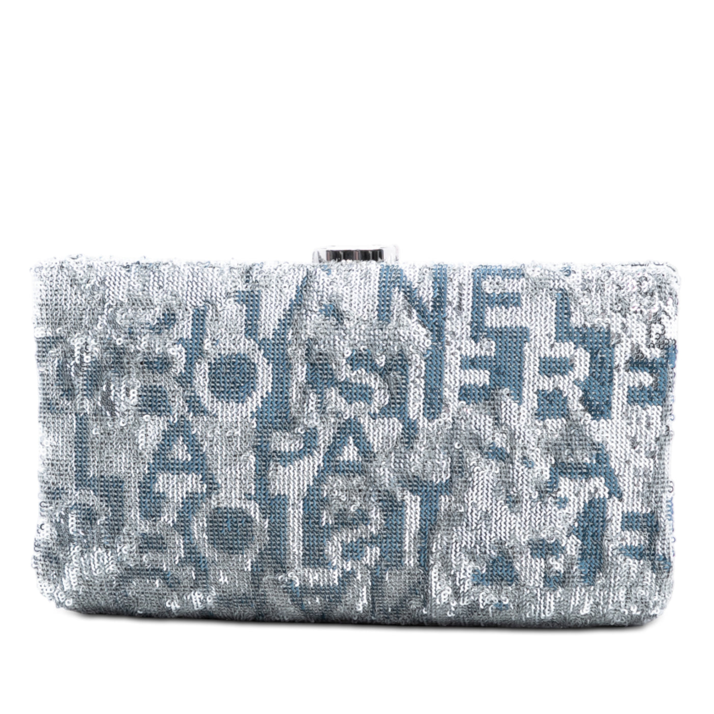 Satin Sequin Embroidered La Pausa Evening Clutch - Image 1