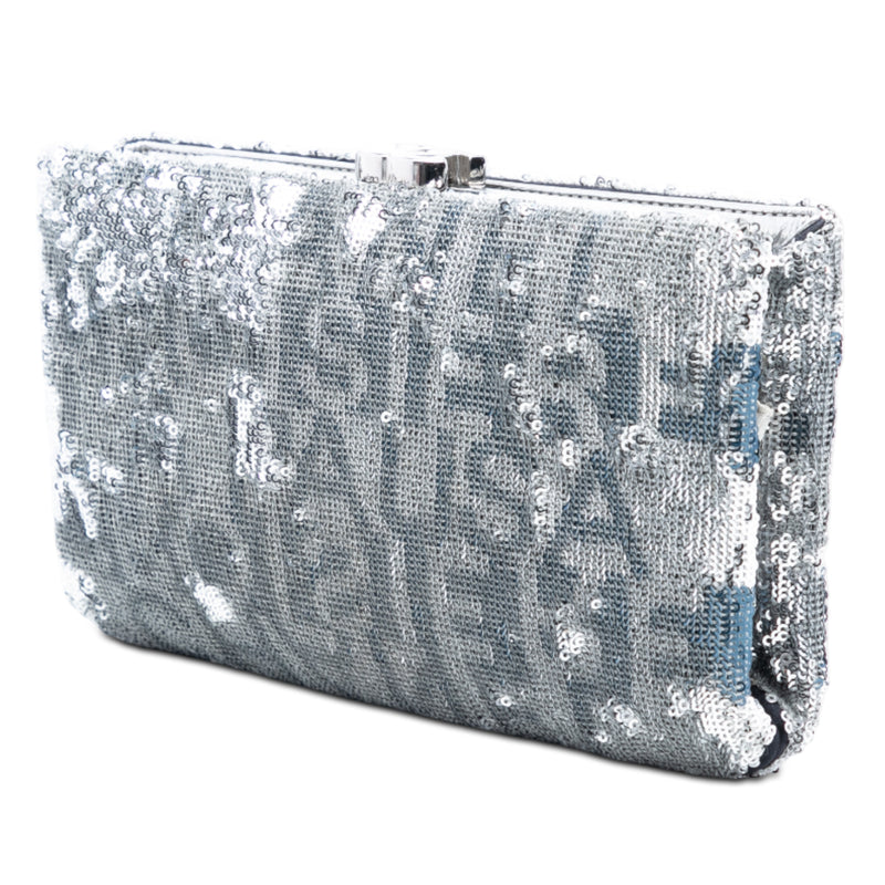 Satin Sequin Embroidered La Pausa Evening Clutch - Image 2