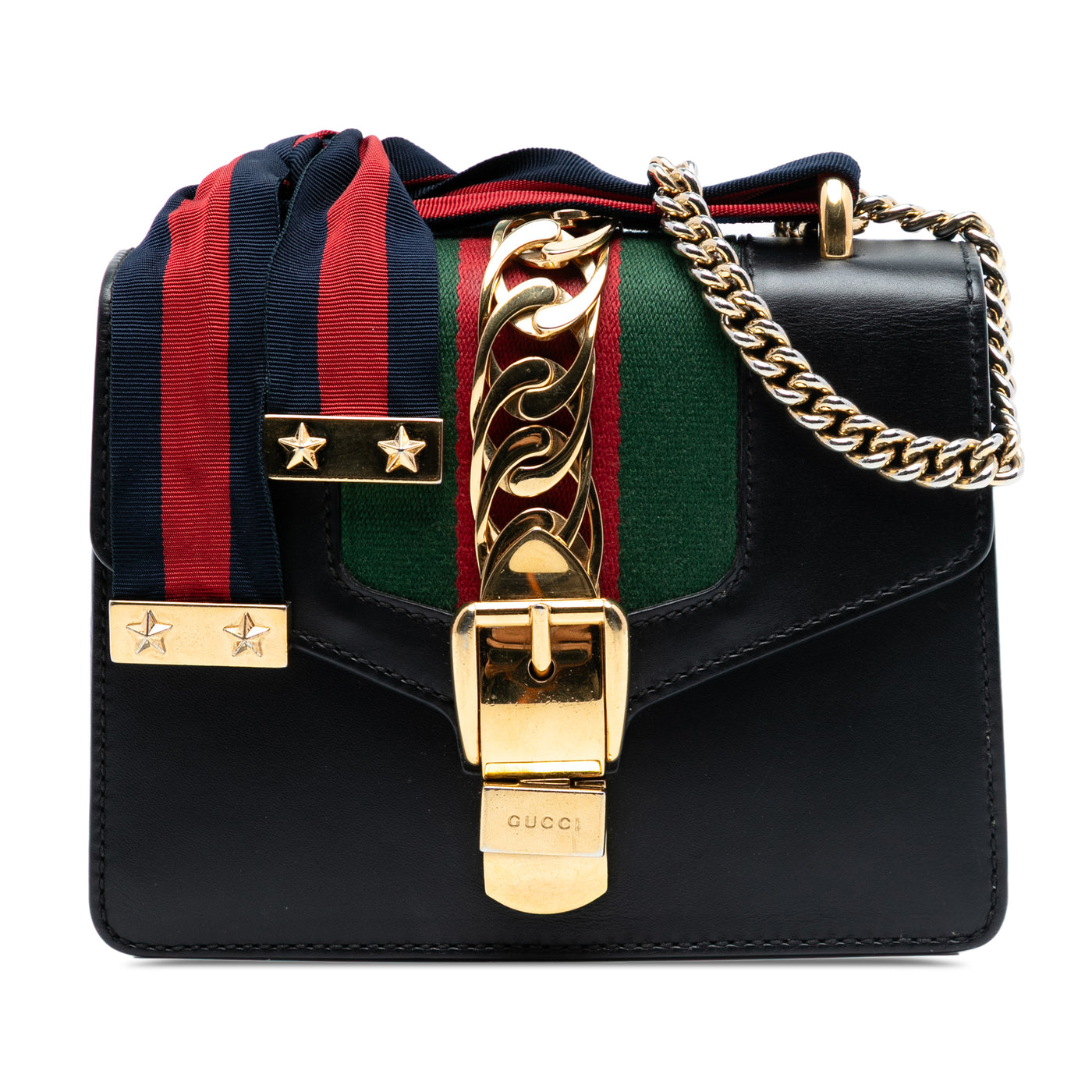 Mini Leather Web Sylvie Chain Crossbody - Image 1