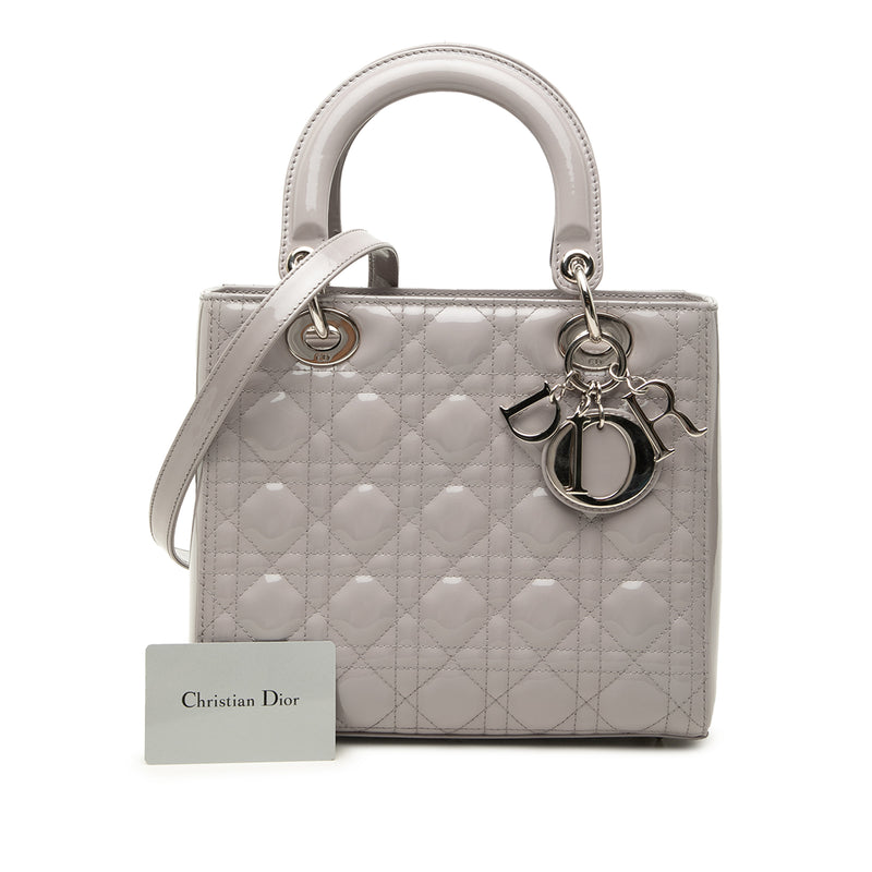 Medium Patent Cannage Lady Dior - Image 7