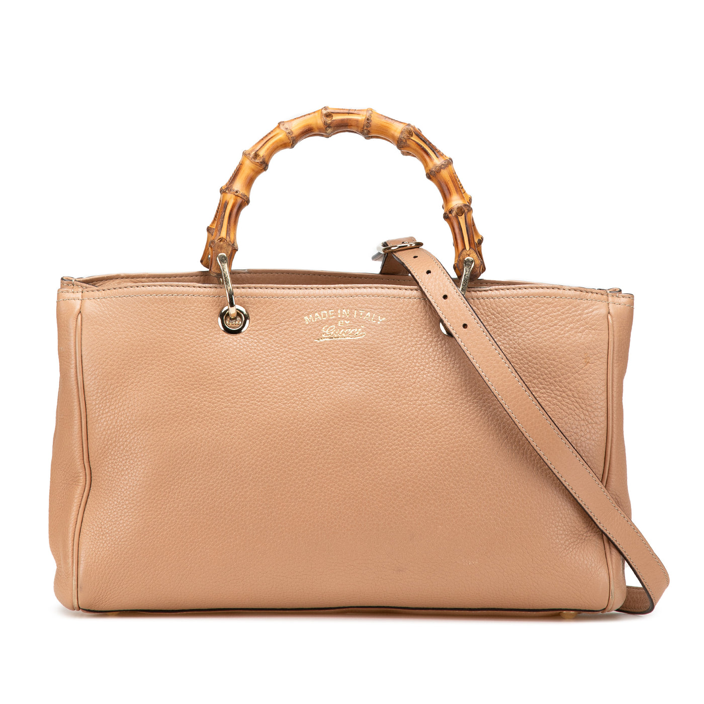 Medium Calfskin Bamboo Shopper Satchel - Image 1