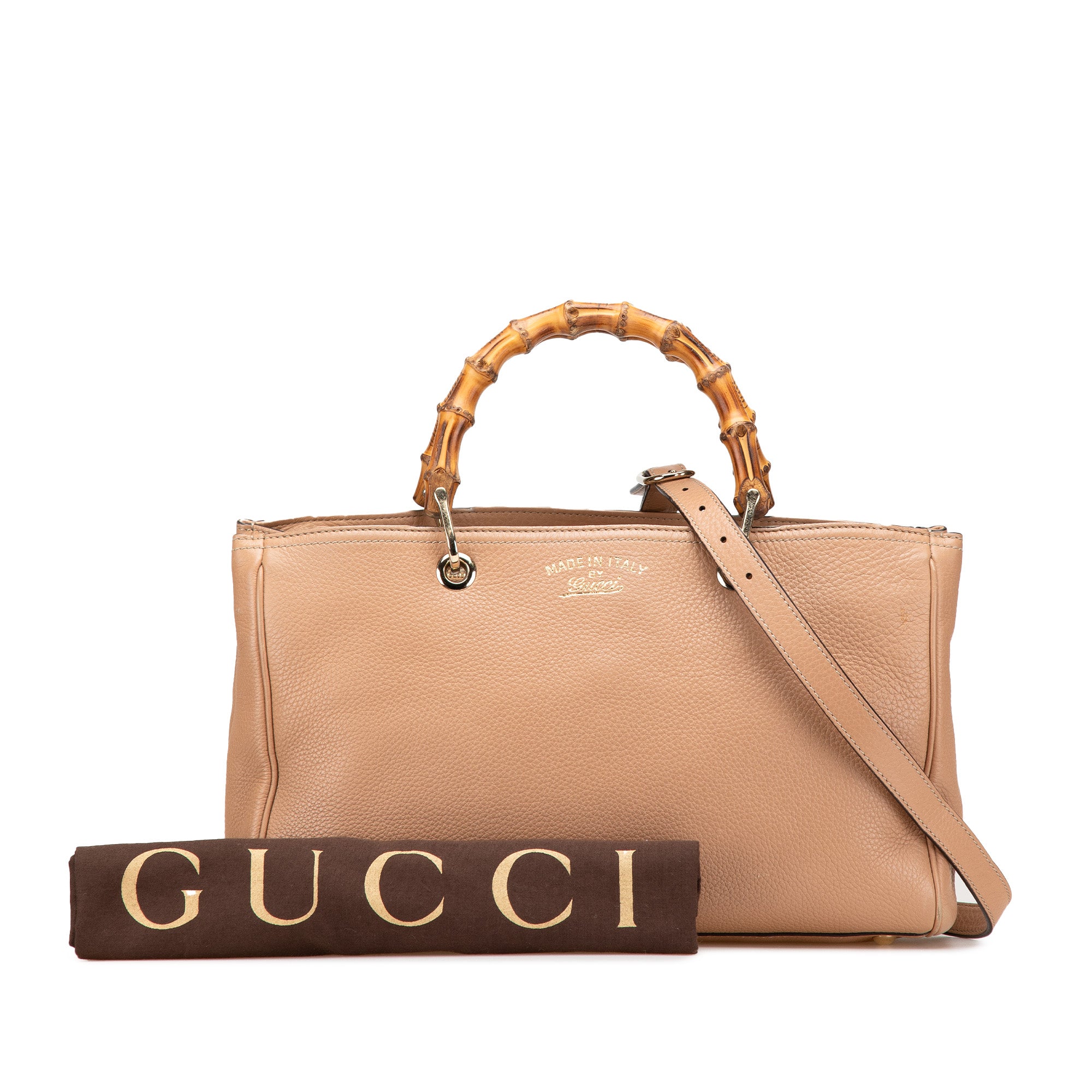 Medium Calfskin Bamboo Shopper Satchel - Image 12