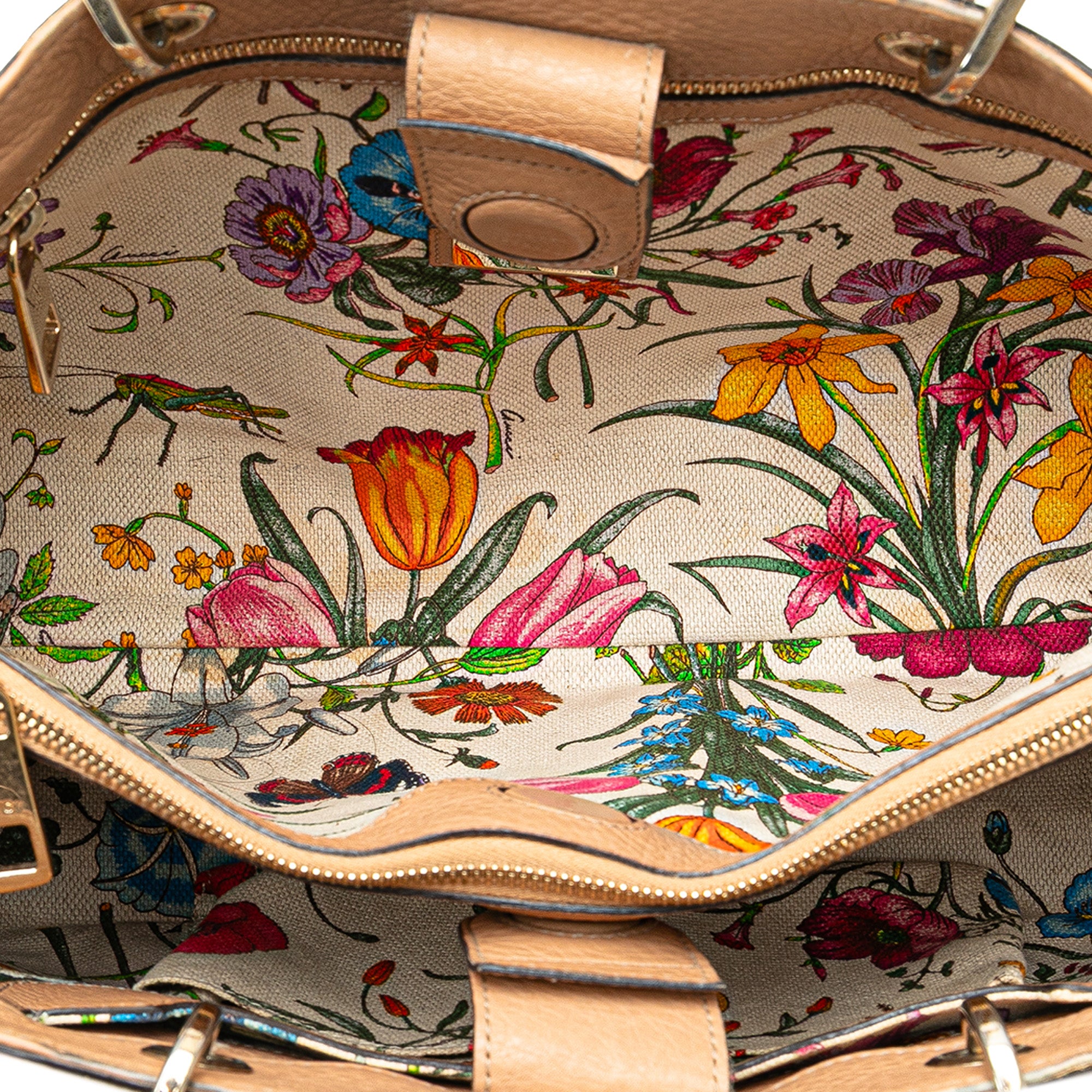 Medium Calfskin Bamboo Shopper Satchel - Image 4