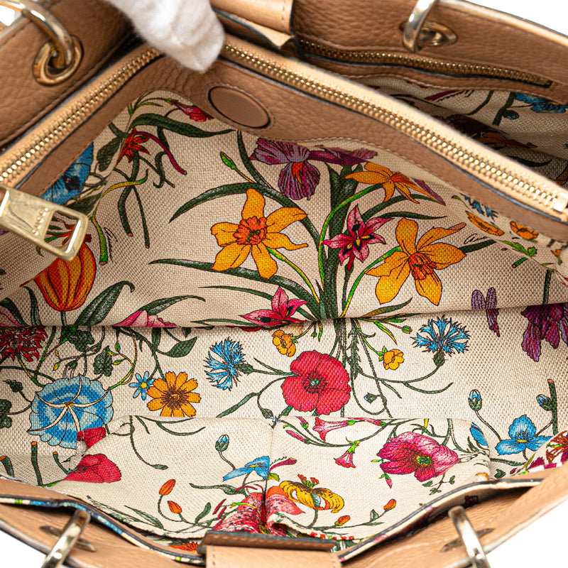 Medium Calfskin Bamboo Shopper Satchel - Image 5