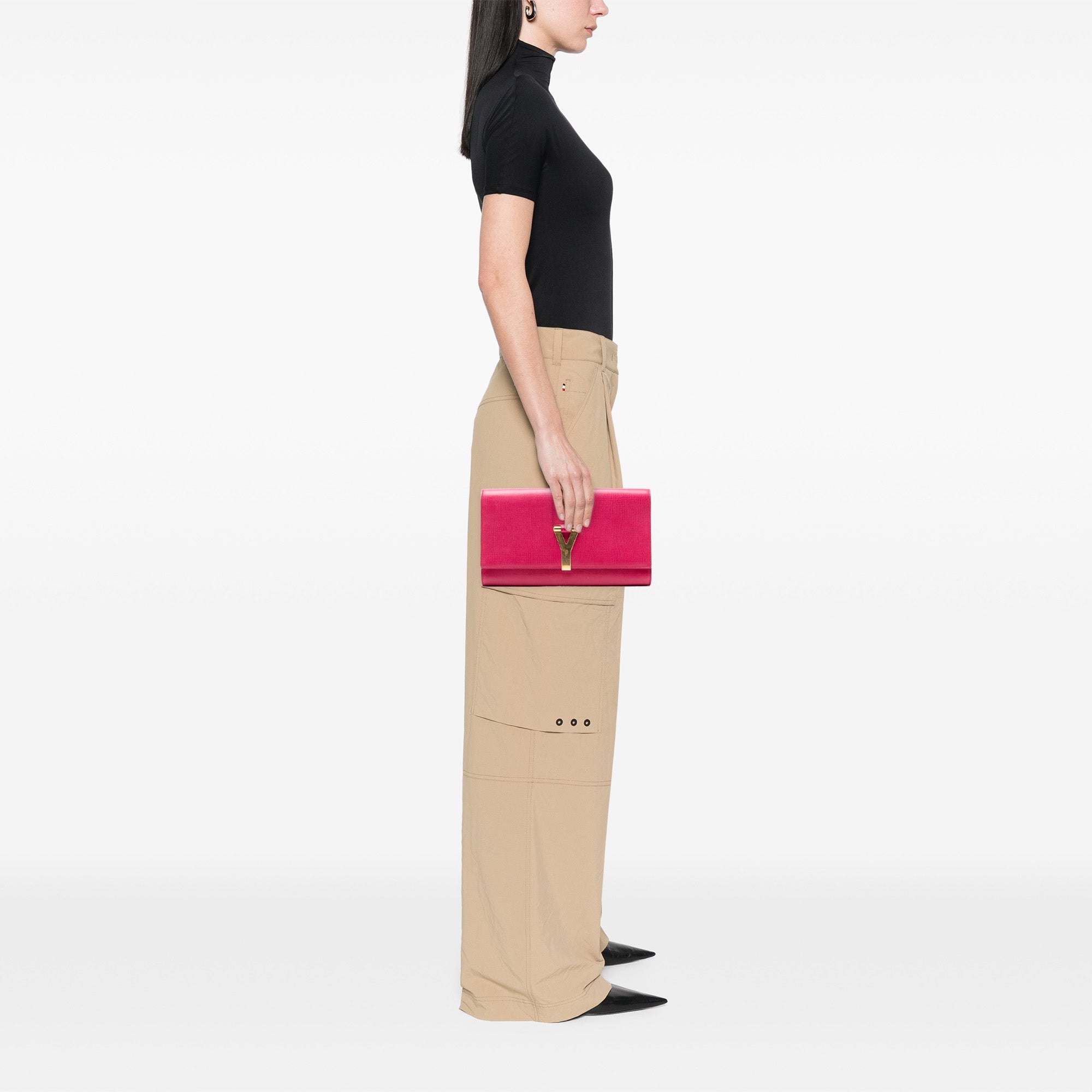 Textured Calfskin Chyc Ligne Clutch - Image 7