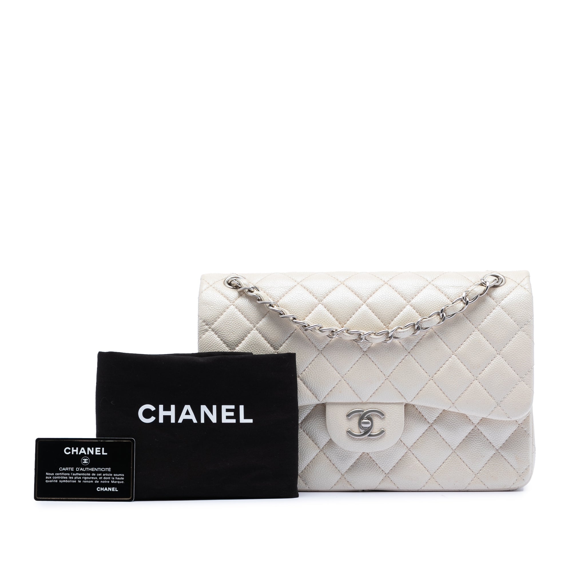 Jumbo Classic Iridescent Caviar Double Flap - Image 8
