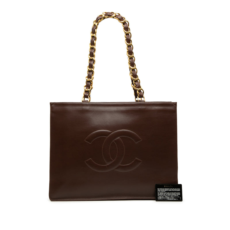 CC Lambskin Chain Tote - Image 9