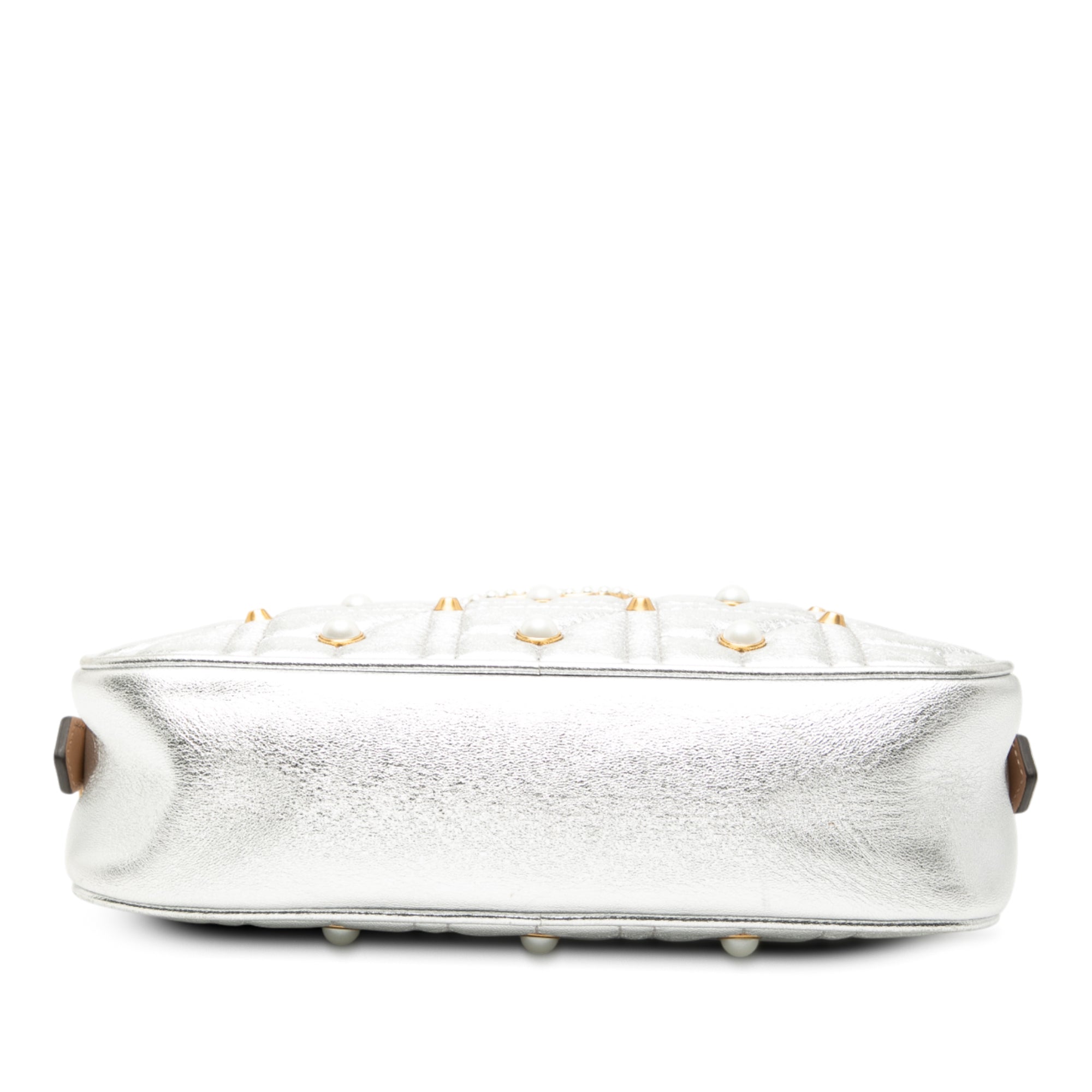 Small GG Marmont Pearl Studded Matelasse Leather Aria Crossbody - Image 3