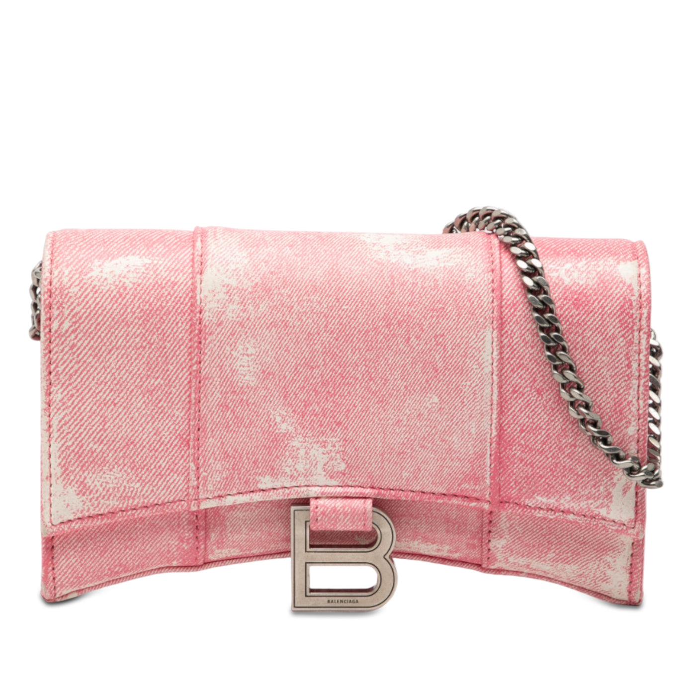 Nappa Denim Printed Hourglass Wallet on Chain - Image 1