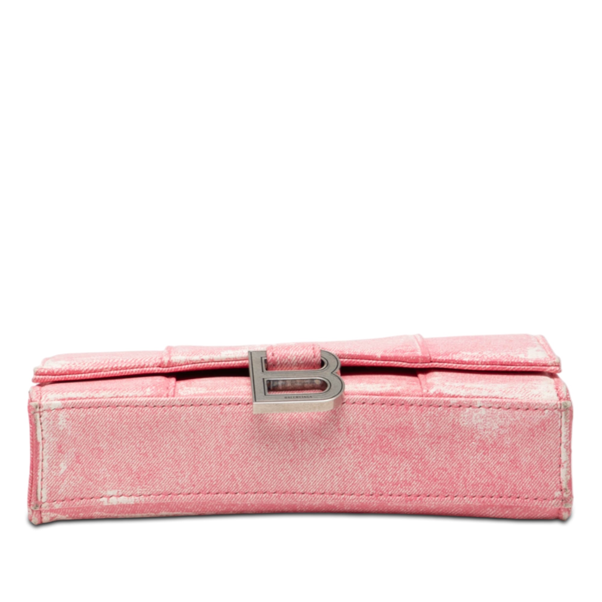 Nappa Denim Printed Hourglass Wallet on Chain - Image 3