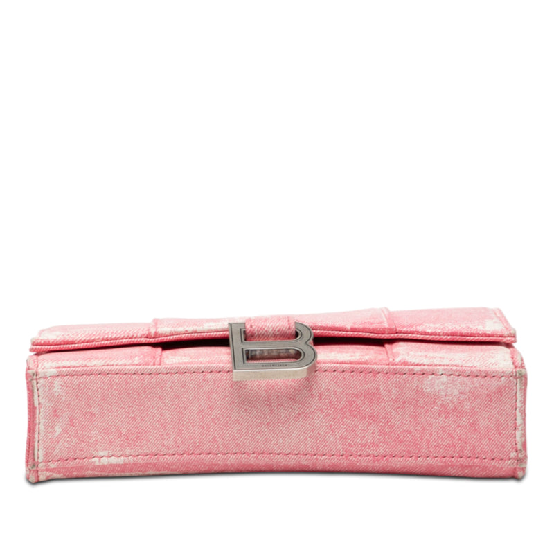 Nappa Denim Printed Hourglass Wallet on Chain - Image 3