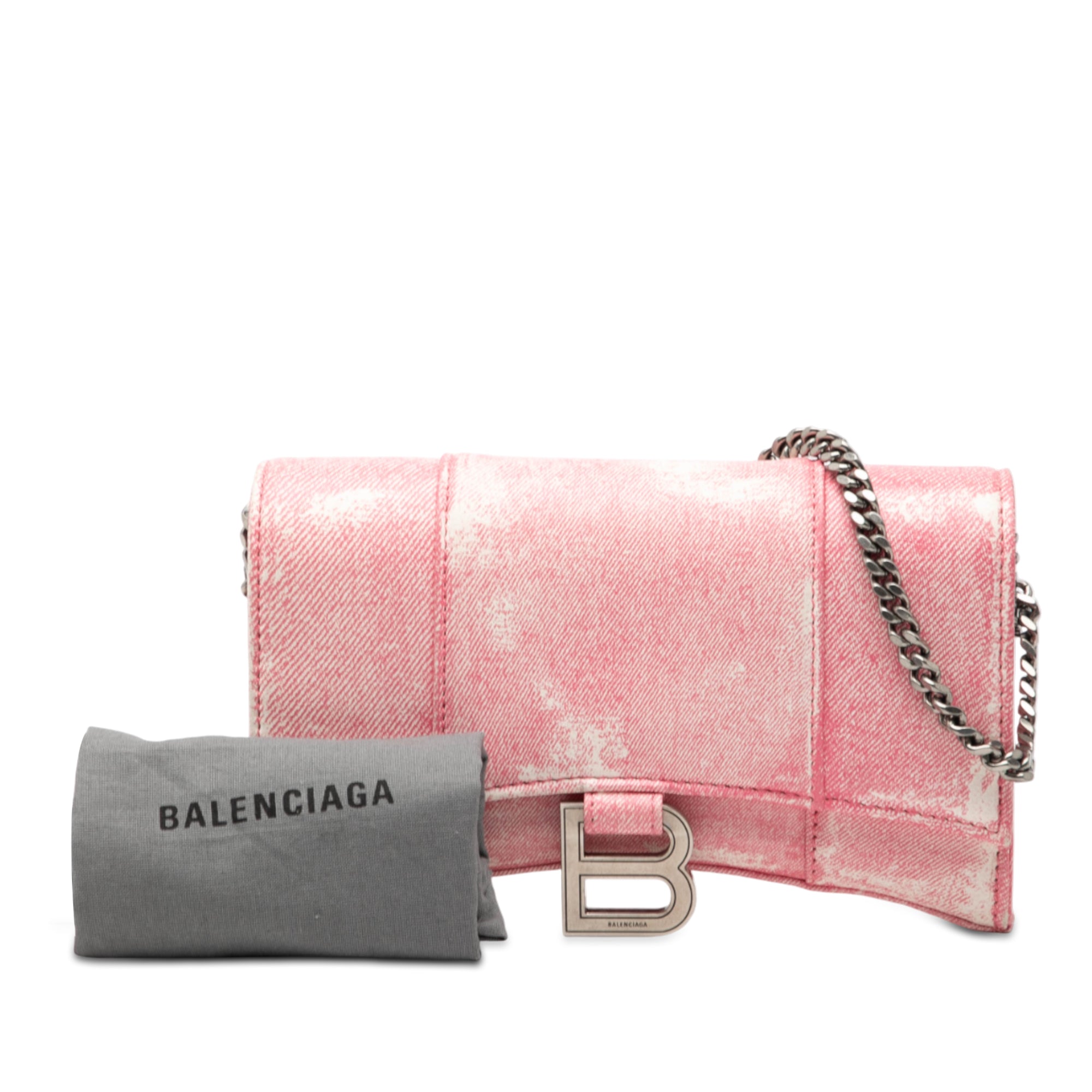 Nappa Denim Printed Hourglass Wallet on Chain - Image 7