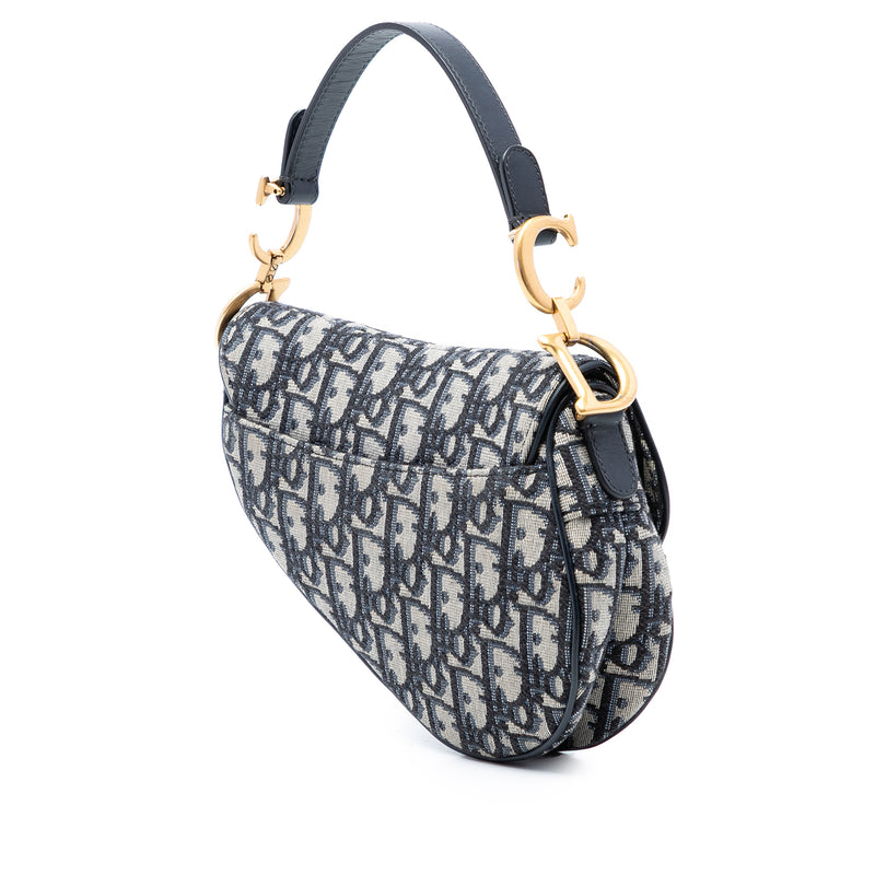 Mini Oblique Canvas Saddle Bag - Image 2