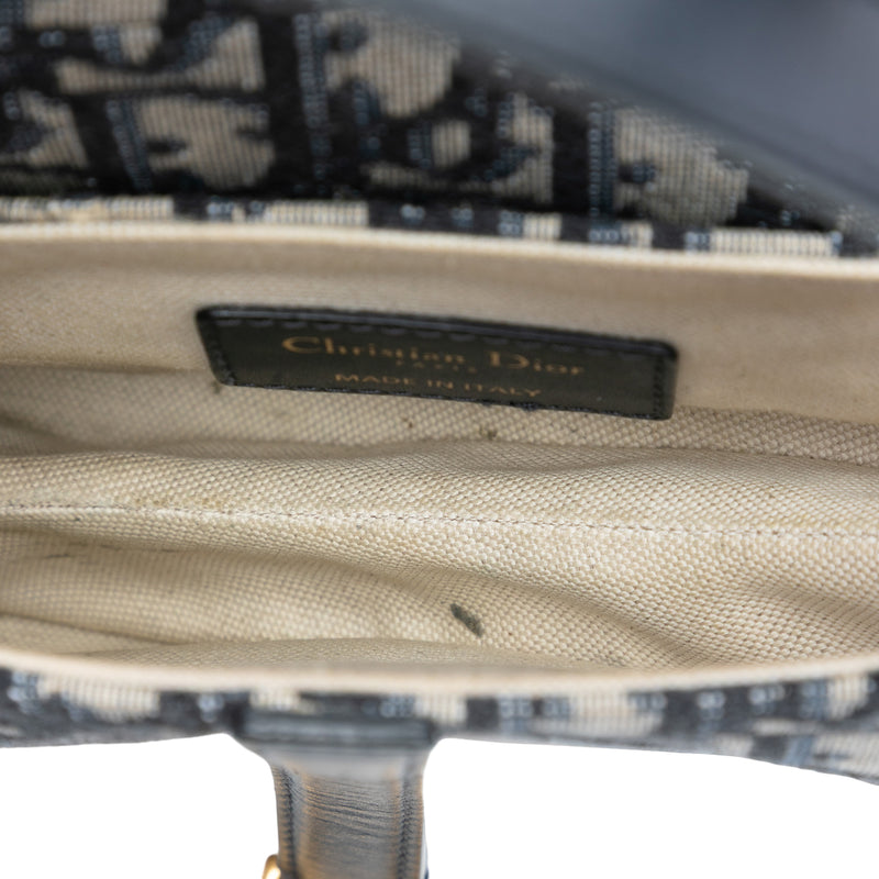 Mini Oblique Canvas Saddle Bag - Image 4