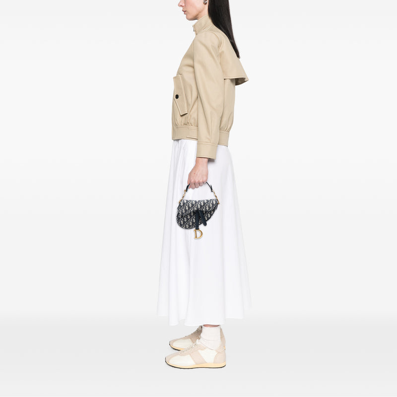 Mini Oblique Canvas Saddle Bag - Image 7