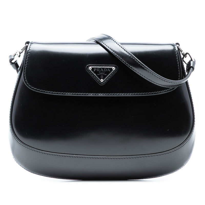 Spazzolato Leather Cleo Flap Shoulder Bag