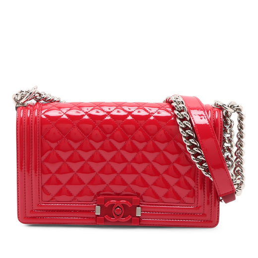 Old Medium Quilted Patent Acrylic Boy Flap - Image 1