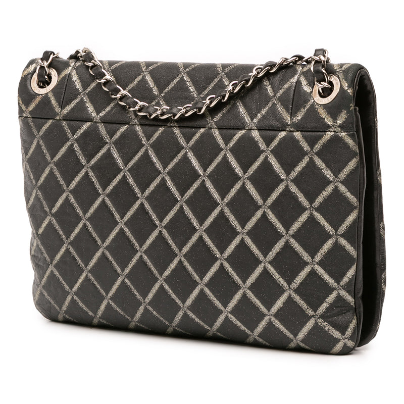 Quilted Metallic Distressed Lambskin CC Crystal Flap - Image 2