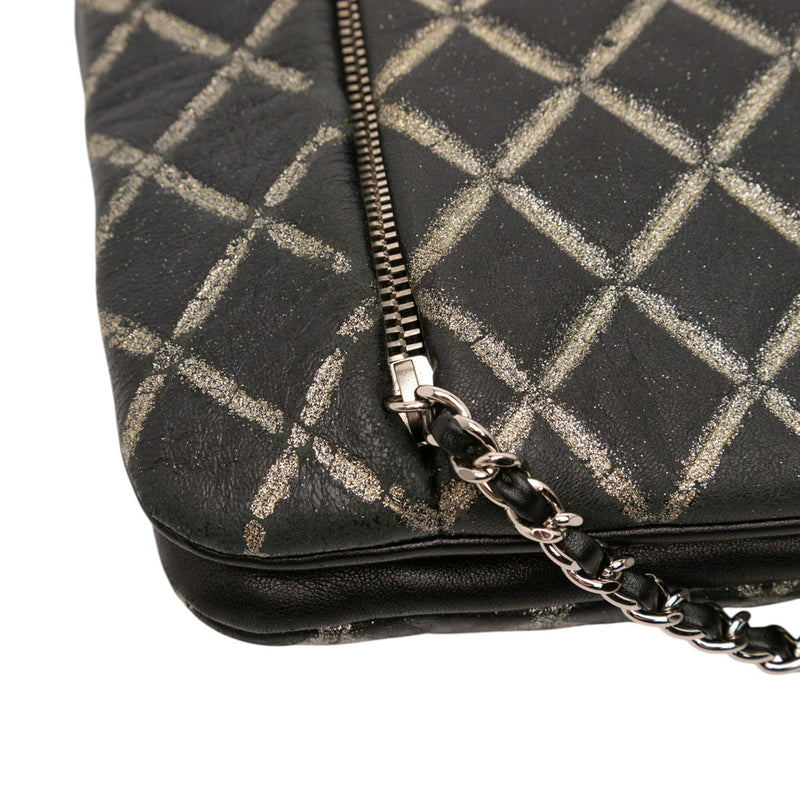 Quilted Metallic Distressed Lambskin CC Crystal Flap - Image 7