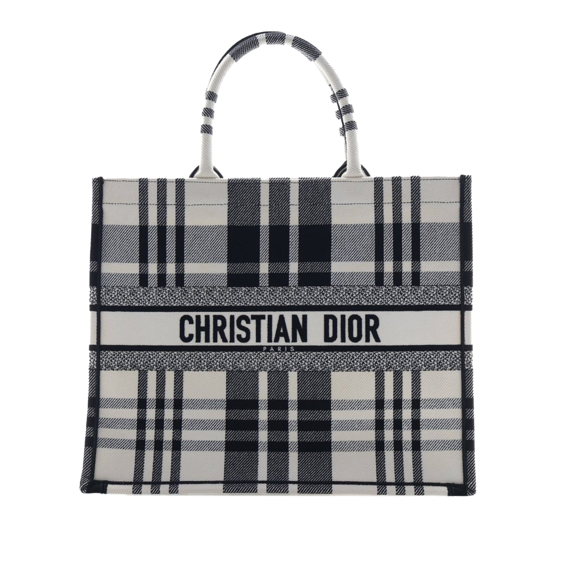 Large Embroidered Canvas Check n Dior Book Tote - Image 1