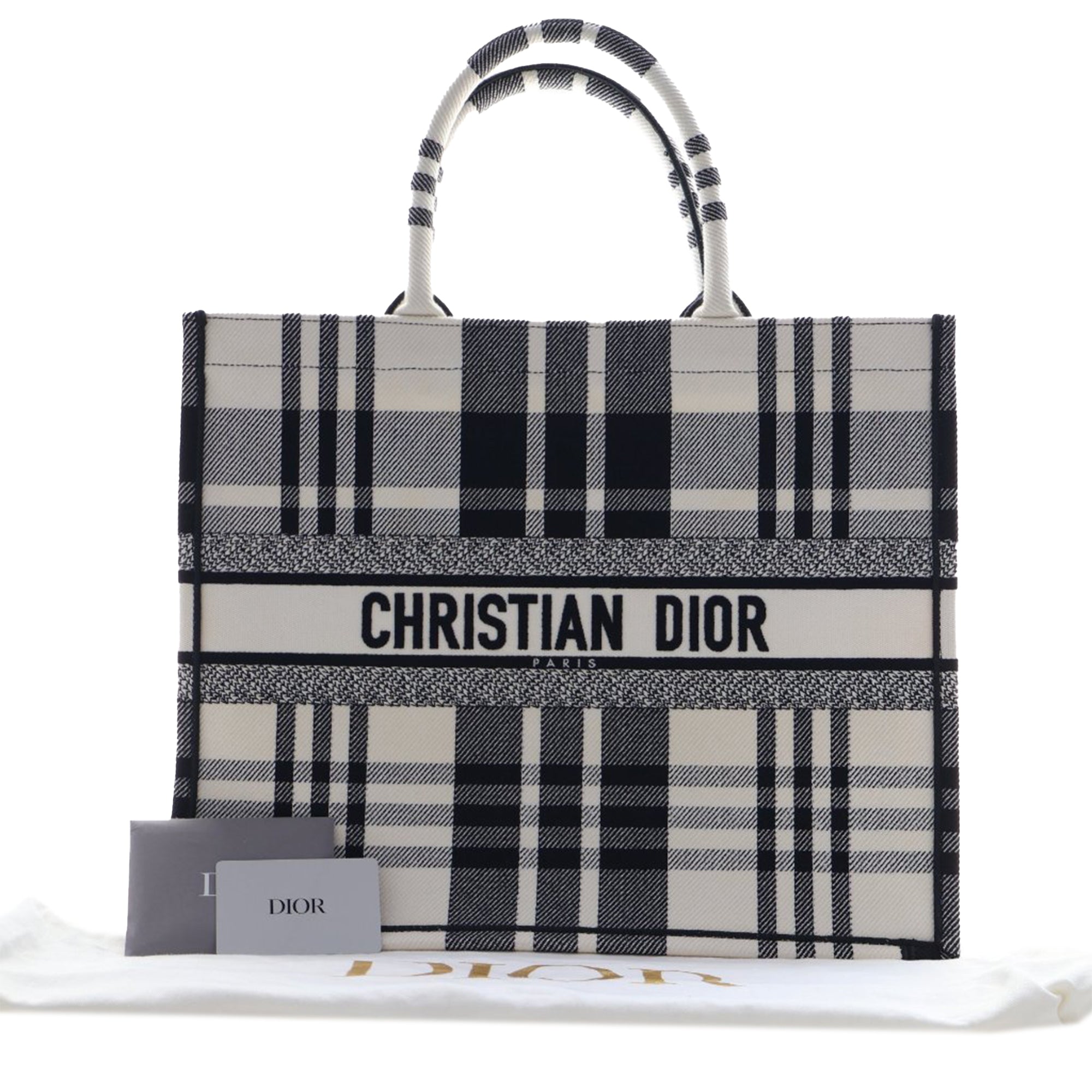 Large Embroidered Canvas Check n Dior Book Tote - Image 13