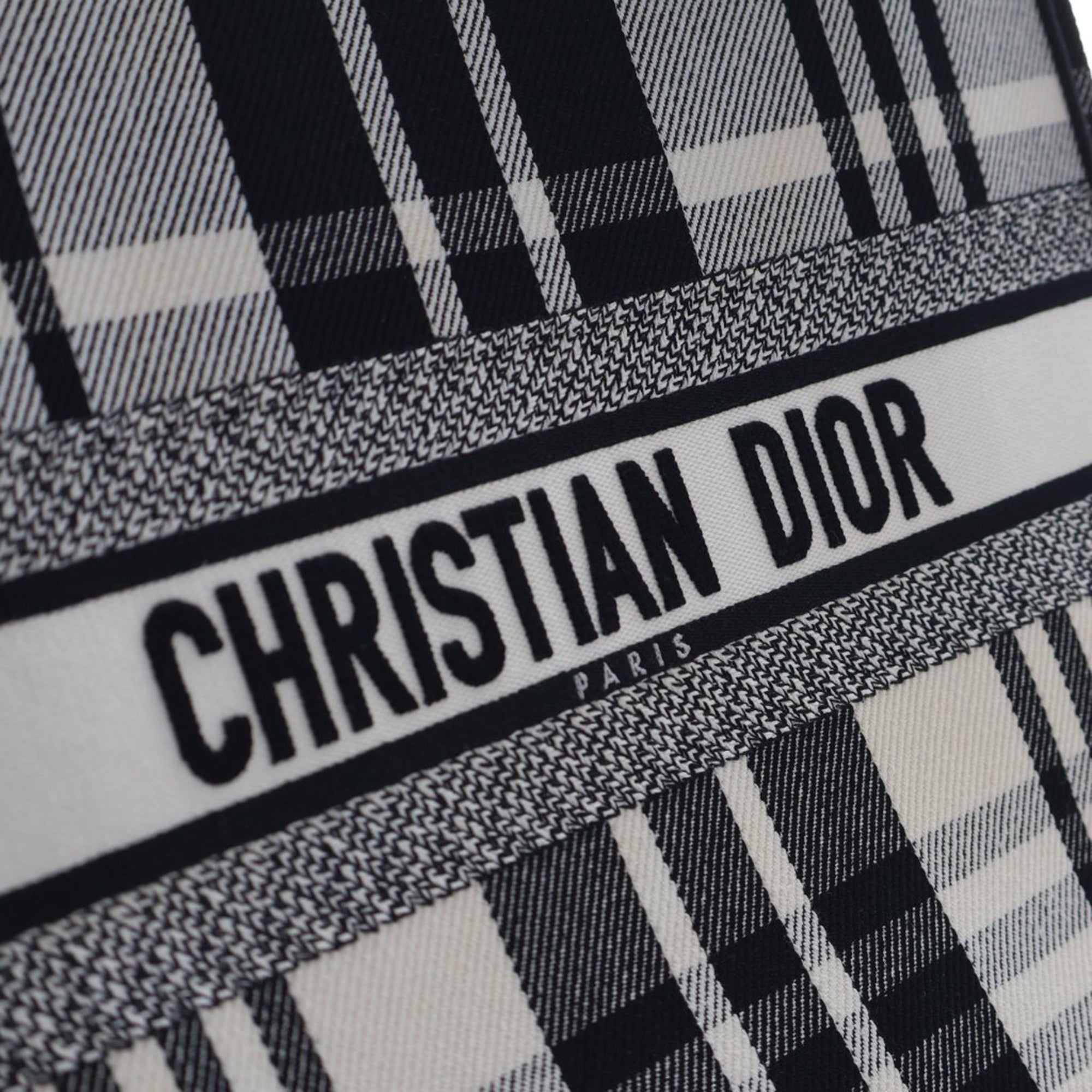 Large Embroidered Canvas Check n Dior Book Tote - Image 5