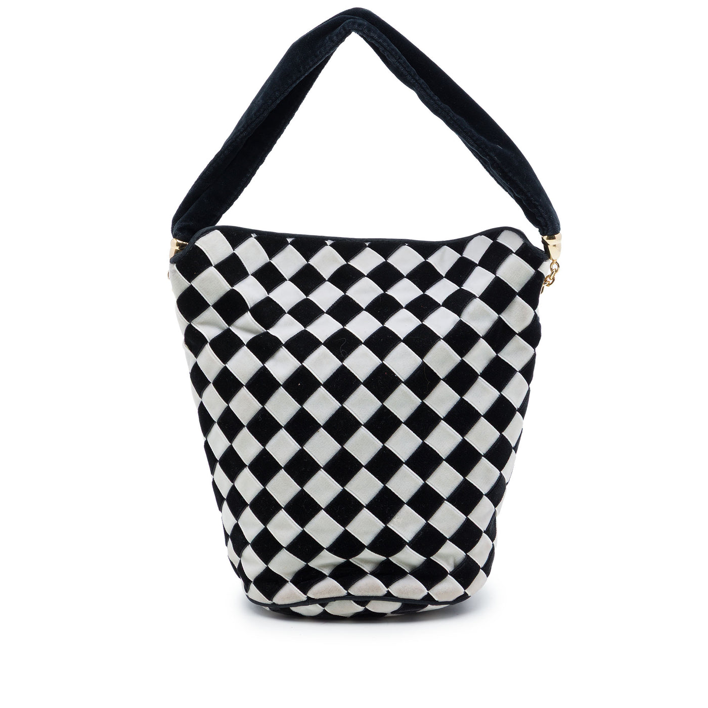 Bicolor Velvet Intrecciato Bucket Bag - Image 1