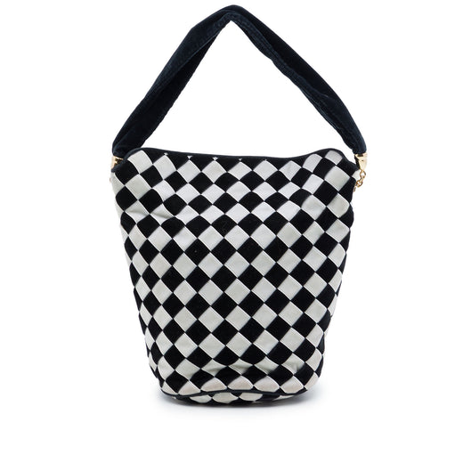Bicolor Velvet Intrecciato Bucket Bag - Image 1
