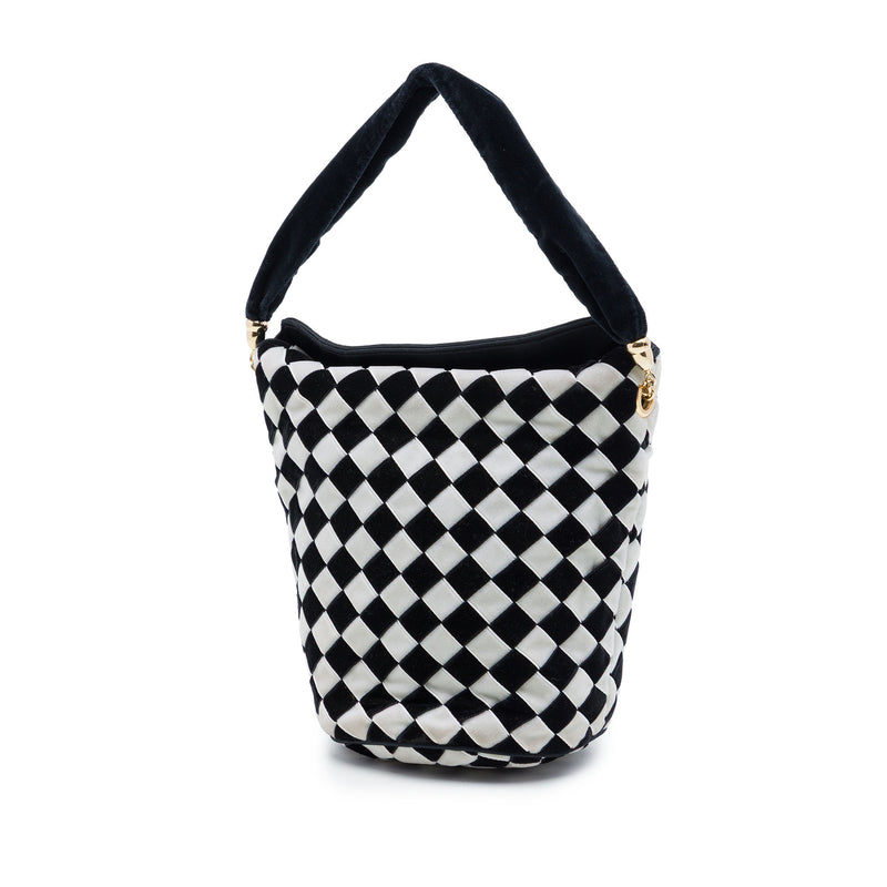 Bicolor Velvet Intrecciato Bucket Bag - Image 2