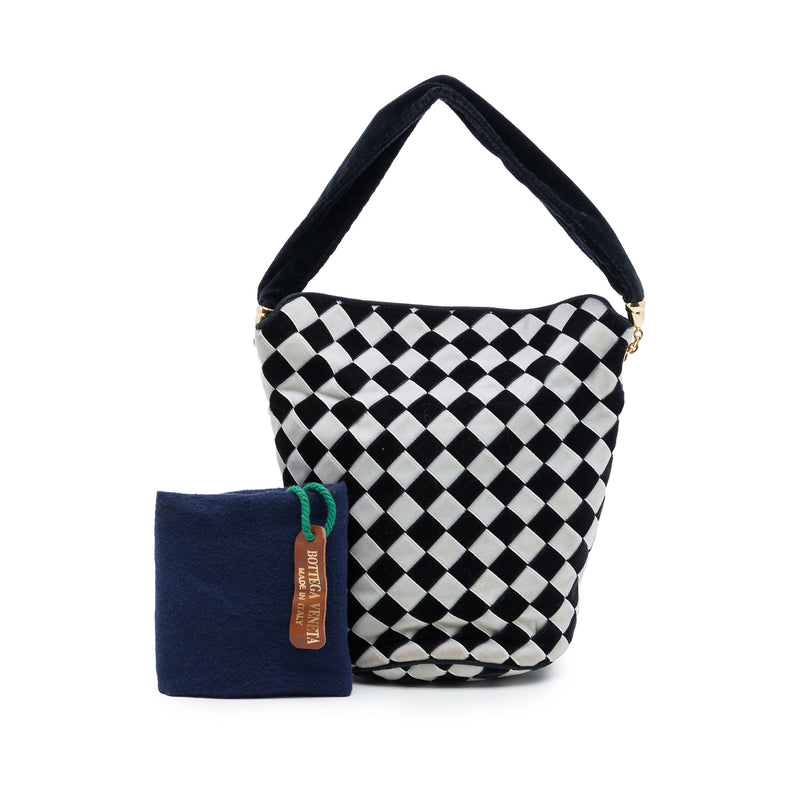 Bicolor Velvet Intrecciato Bucket Bag - Image 7