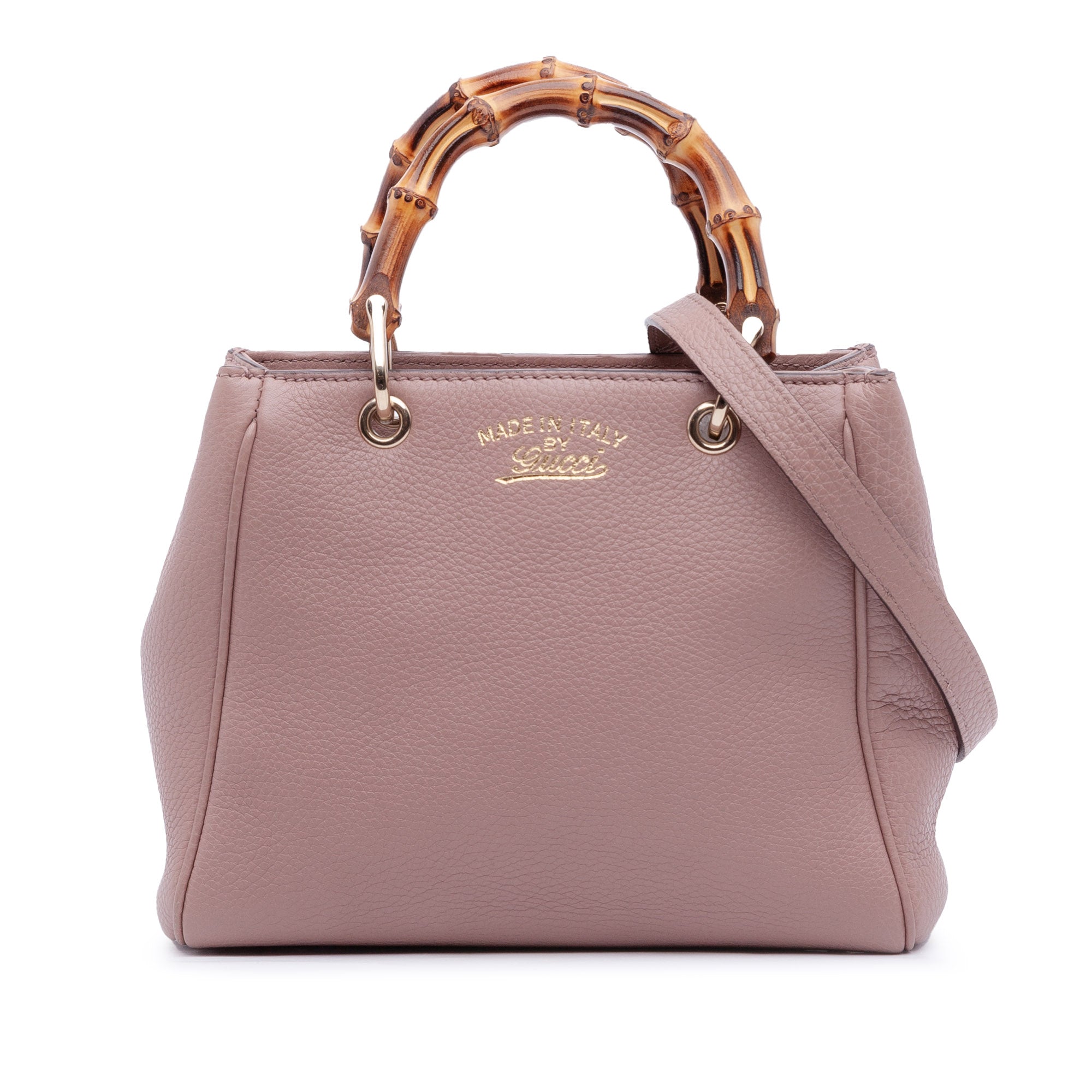 Mini Calfskin Bamboo Shopper Satchel - Image 1