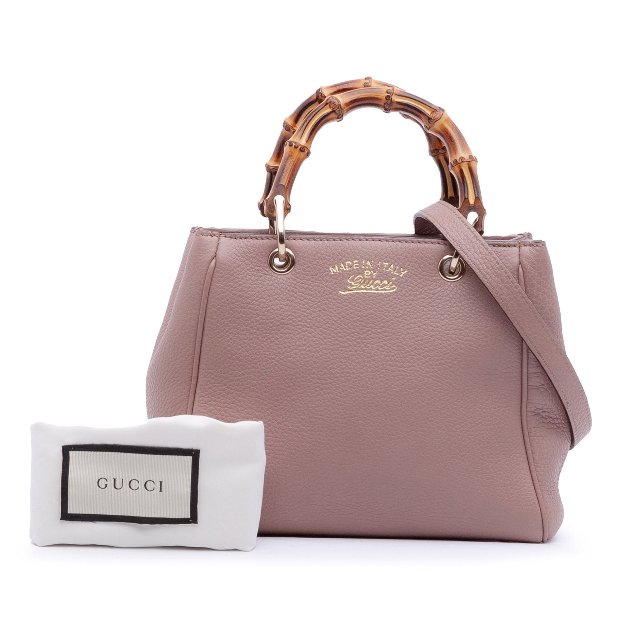 Mini Calfskin Bamboo Shopper Satchel - Image 11