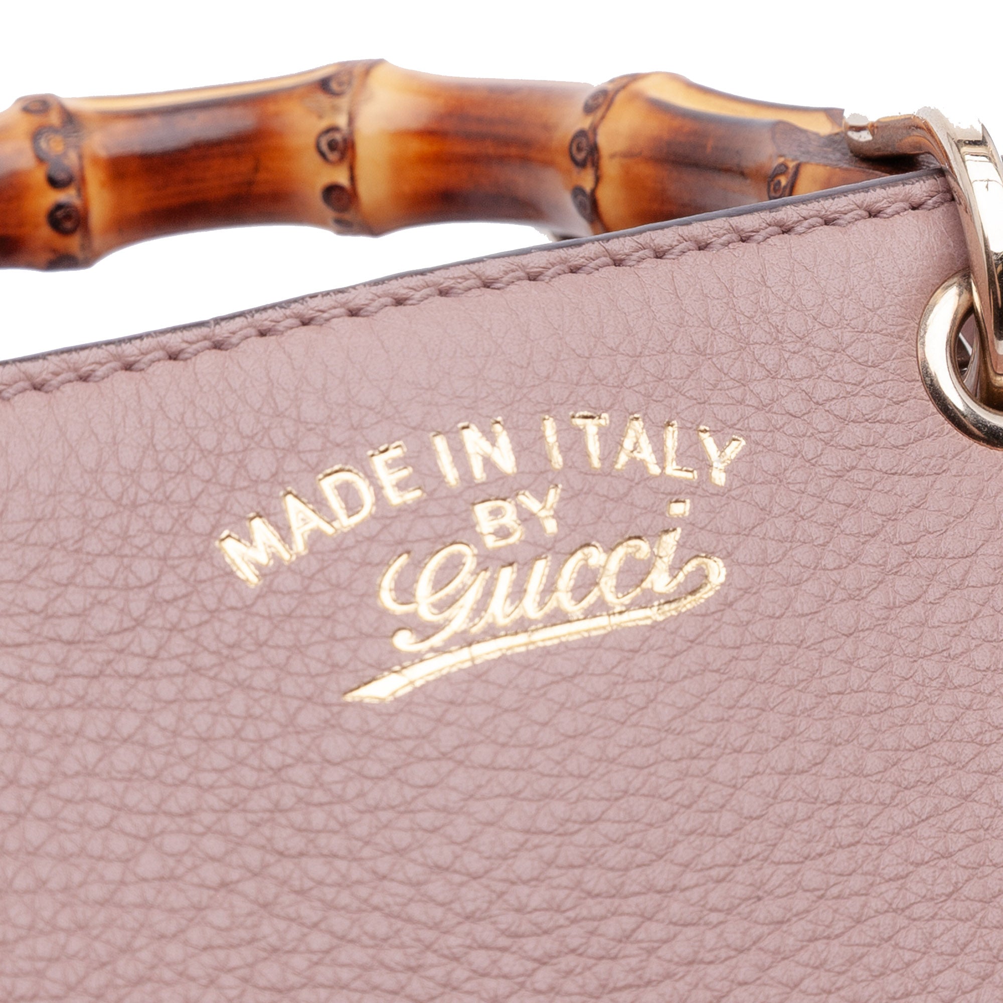 Mini Calfskin Bamboo Shopper Satchel - Image 7