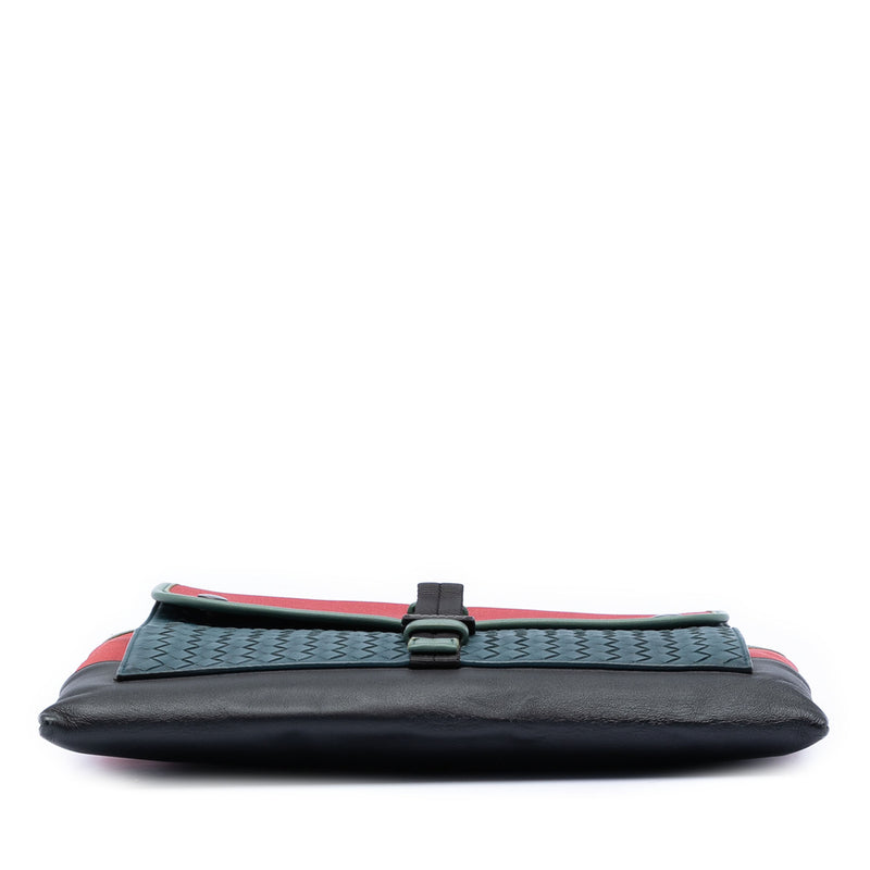 Canvas and Nappa Intrecciato Clutch - Image 3