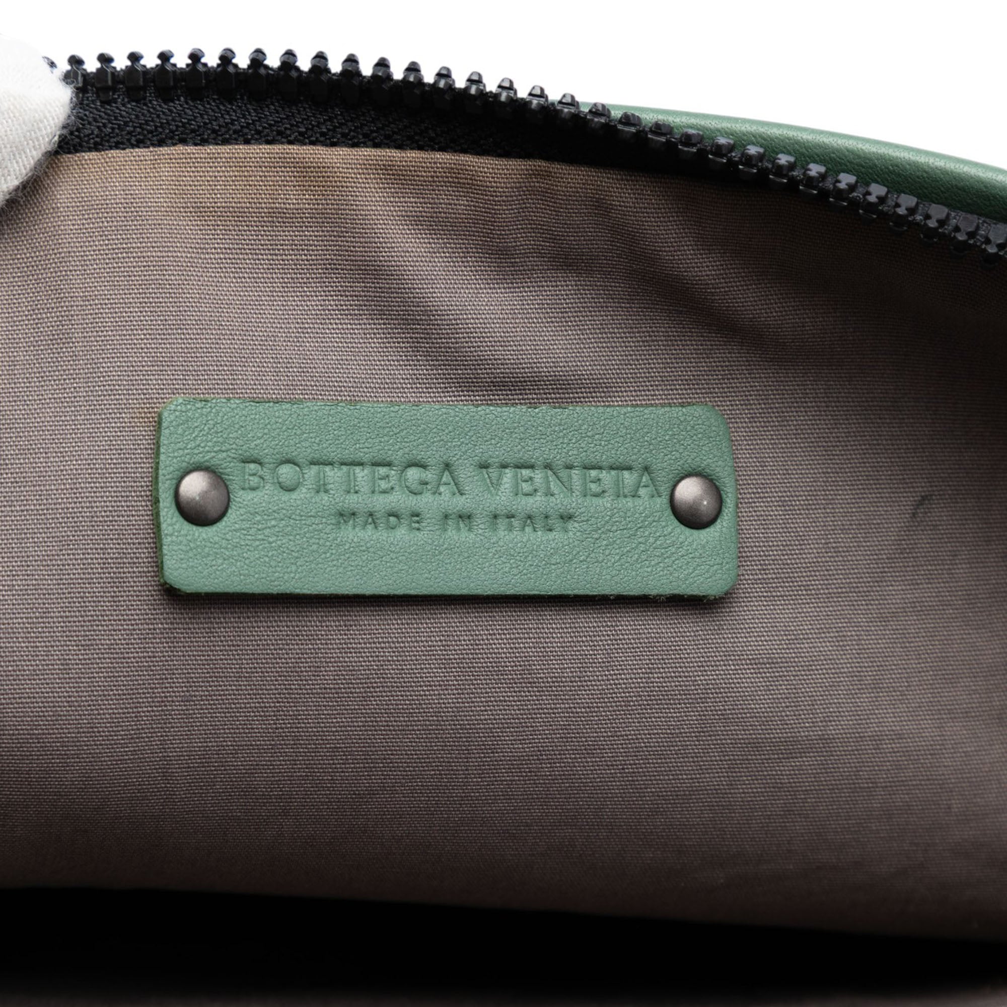 Canvas and Nappa Intrecciato Clutch - Image 5