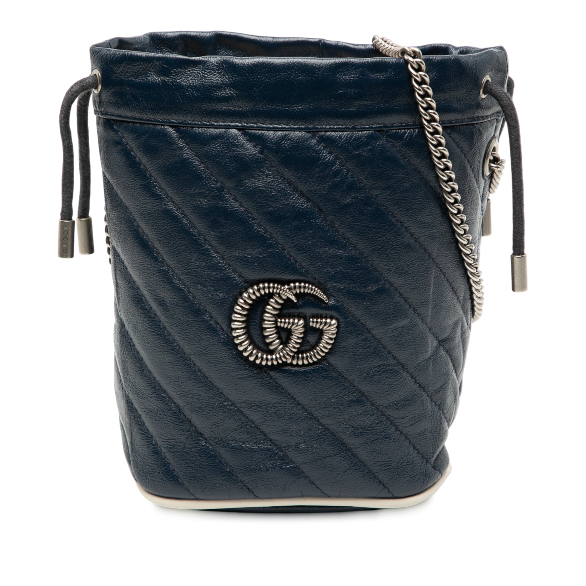 Mini GG Marmont Matelasse Diagonal Leather Torchon Bucket Bag - Image 1