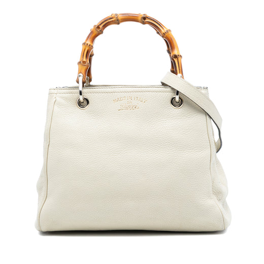 Small Calfskin Bamboo Shopper Satchel - Image 1