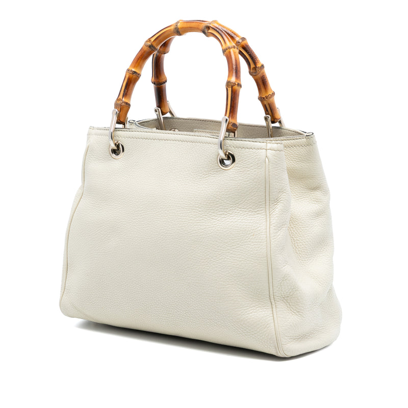 Small Calfskin Bamboo Shopper Satchel - Image 2