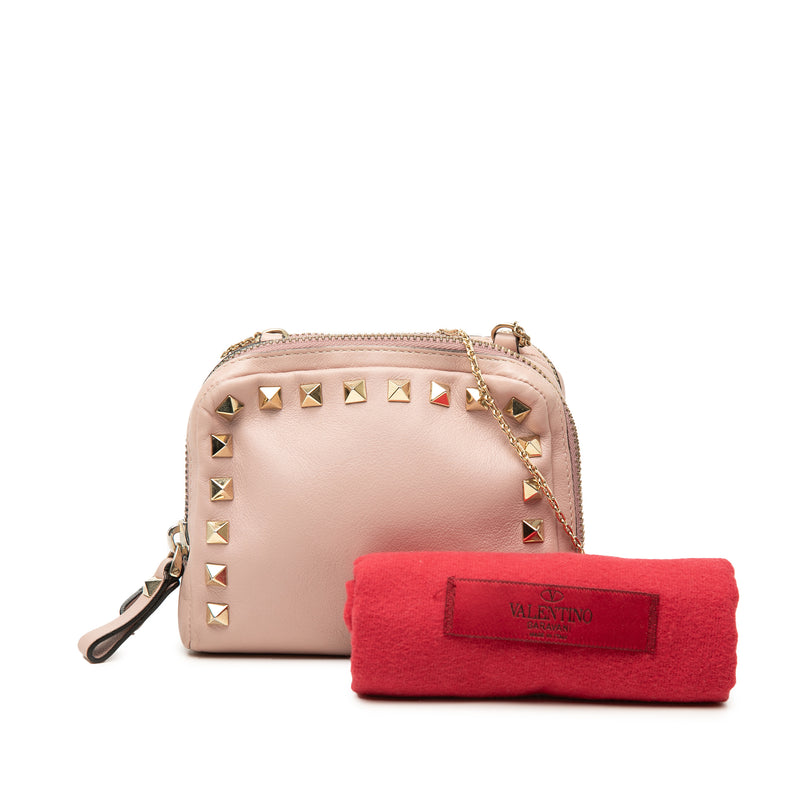 Leather Rockstud Double Zip Crossbody - Image 9