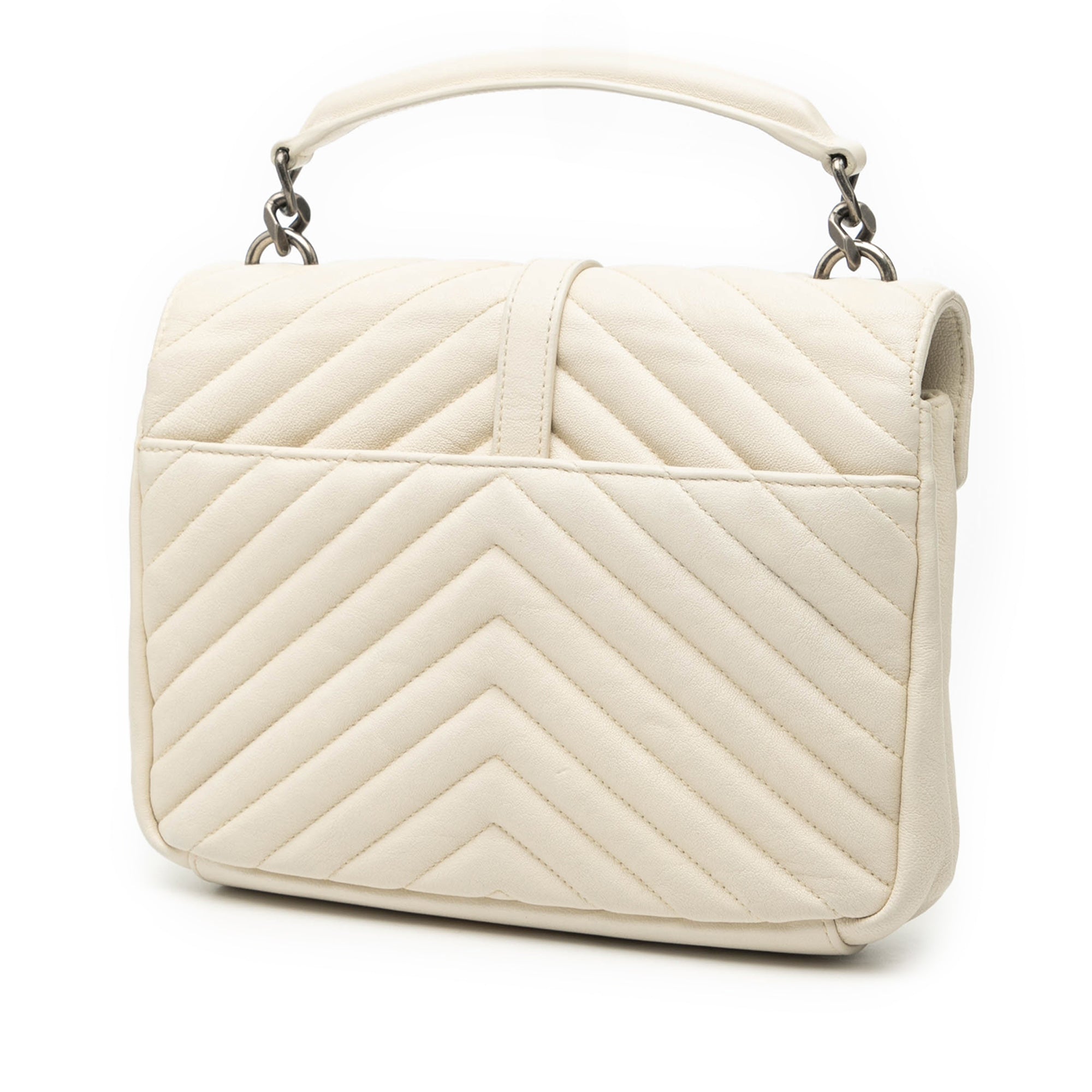 Medium Chevron Sheepskin Monogram College Satchel - Image 2