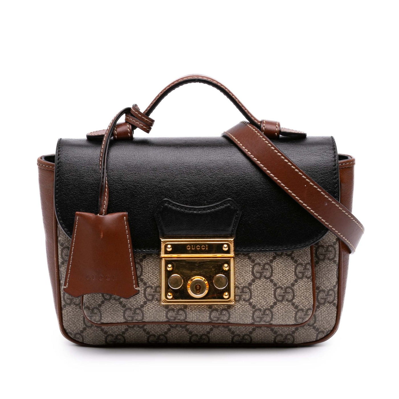 Mini GG Supreme and Calfskin Padlock Flap Pocket Satchel - Image 1