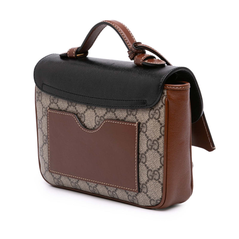 Mini GG Supreme and Calfskin Padlock Flap Pocket Satchel - Image 2
