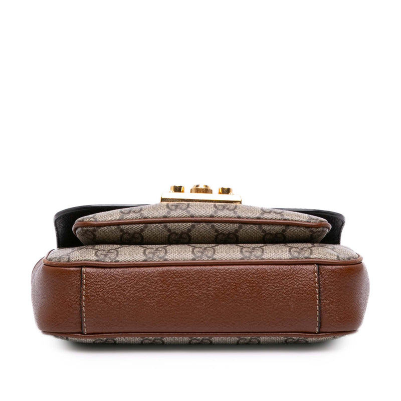 Mini GG Supreme and Calfskin Padlock Flap Pocket Satchel - Image 3