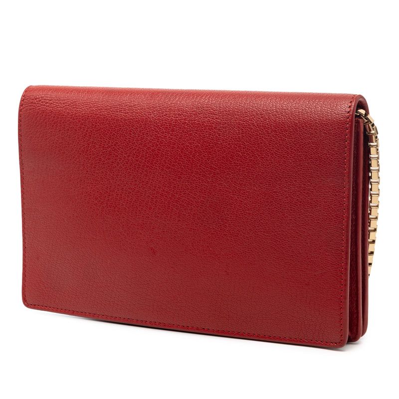 Goatskin Motocross Metallic Edge Wallet on Chain - Image 2