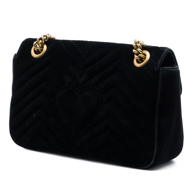 Medium GG Marmont Matelasse Velvet Shoulder Bag - Image 2