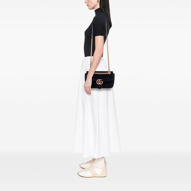 Medium GG Marmont Matelasse Velvet Shoulder Bag - Image 6