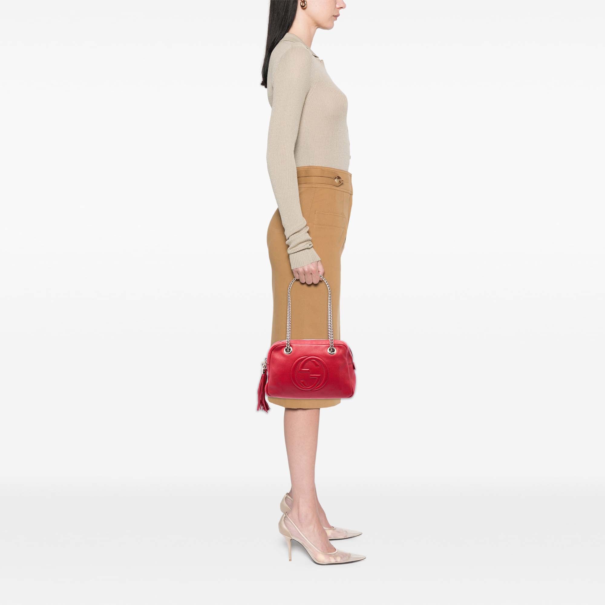 Calfskin Soho Chain Zip Shoulder Bag - Image 6