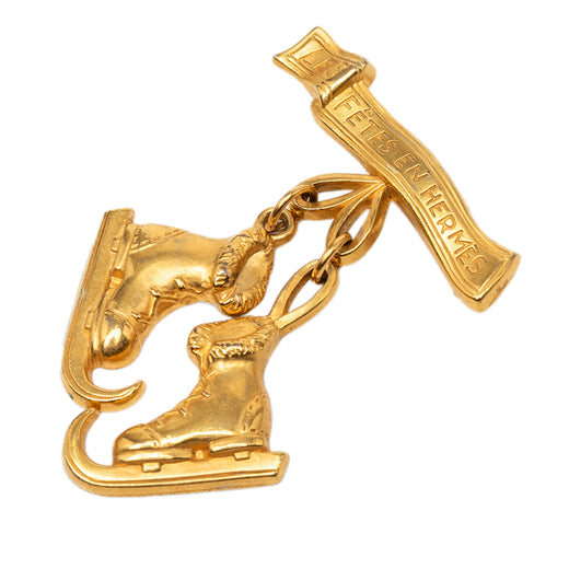 Gold Plated Les Fetes en Hermes Pin Brooch - Image 1