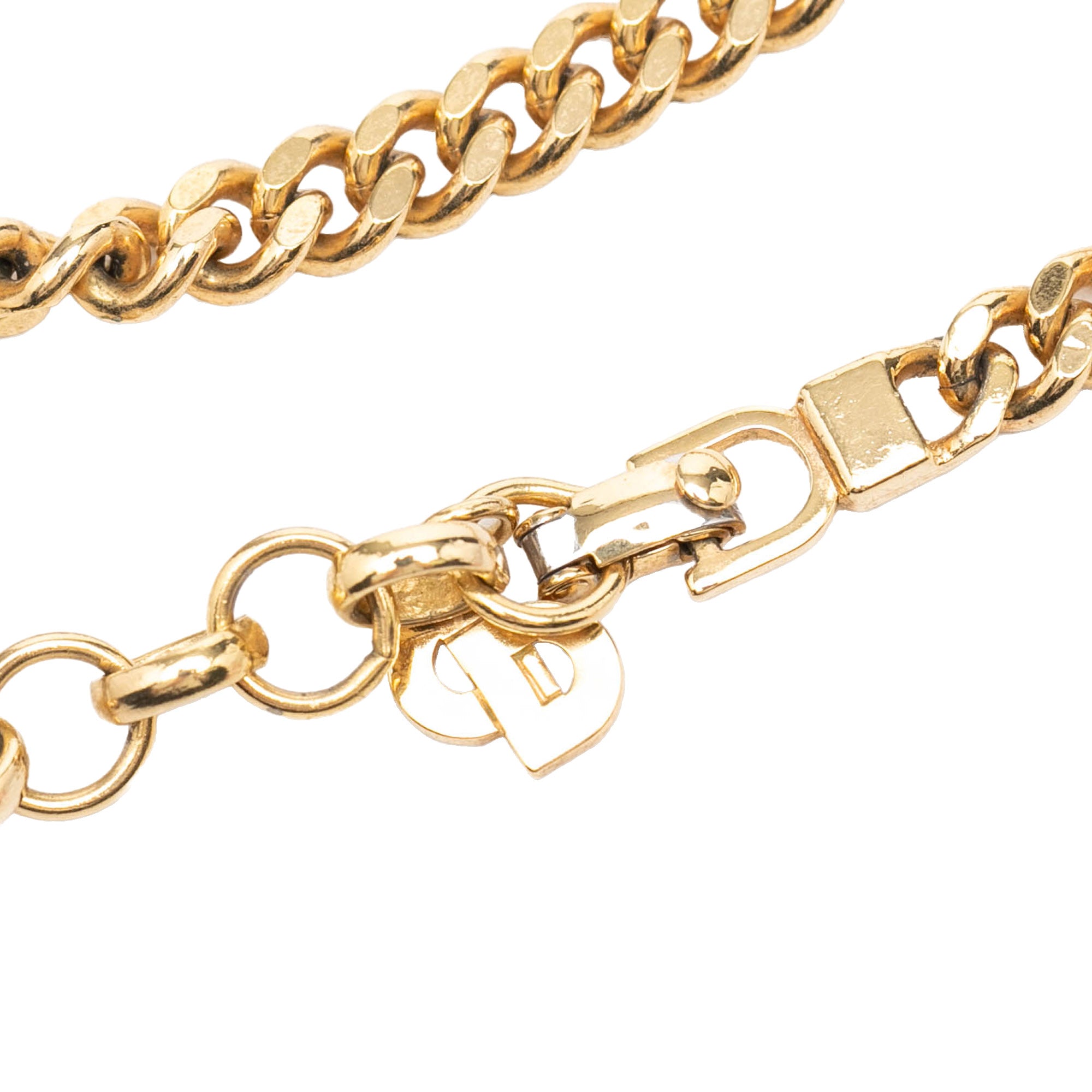 Gold Plated CD Logo Oval Pendant Necklace - Image 4