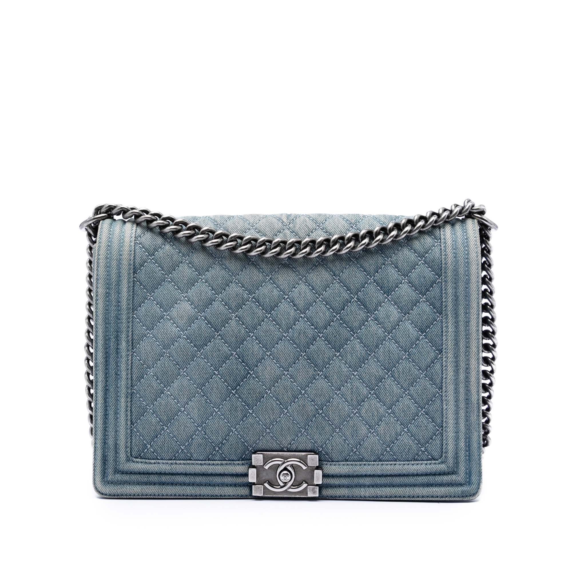 Large Quilted Denim Boy Flap - Image 1